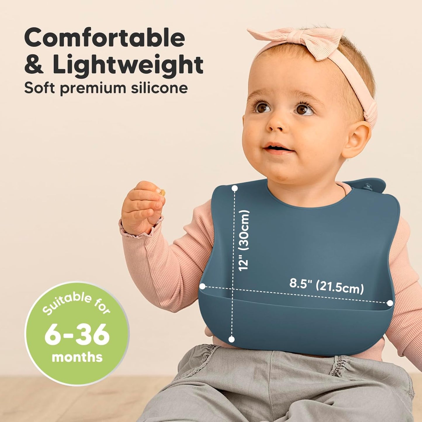 KeaBabies 2-Pack Silicone Baby Bibs for Eating - Sturdy Food-Grade Silicone Bibs for Babies Girl, Boy, Large Food Catcher, Clean & Put On Easily, Waterproof Toddler Feeding Essentials (Valiant)