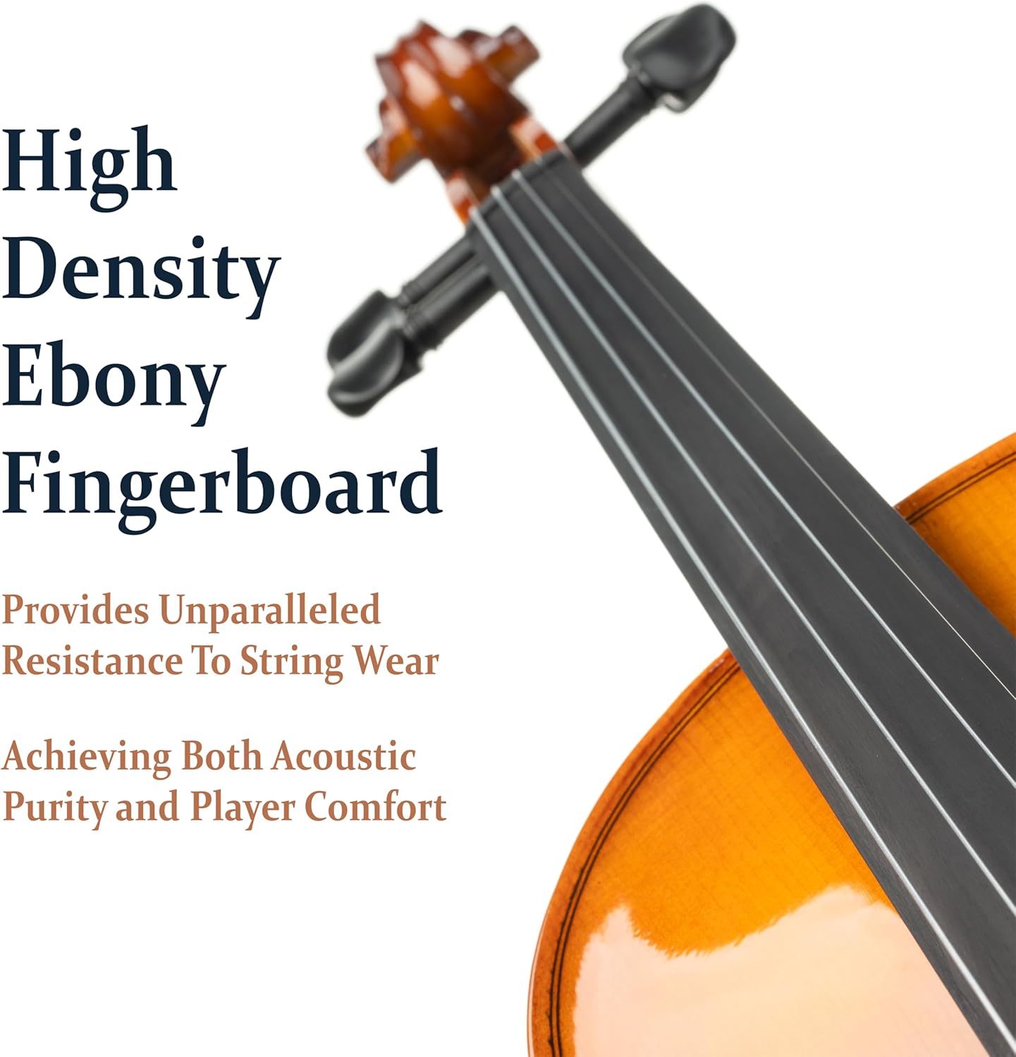 Cecilio 1/2 Violin Solidwood Violin with Hard Case, Bow, Rosin, Tuner, Shoulder Rest & Lesson Book – Ideal for Beginners