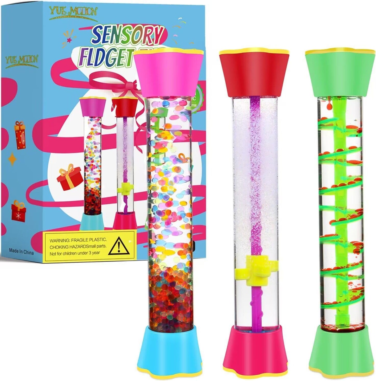 Sensory Fidget Tubes - Calm down Toys for Kids - Sensory Tubes for Calm Down Corner Supplies,Occupational Therapy - Promotes Calmness & Independent Play - Securely Sealed, No Leaks