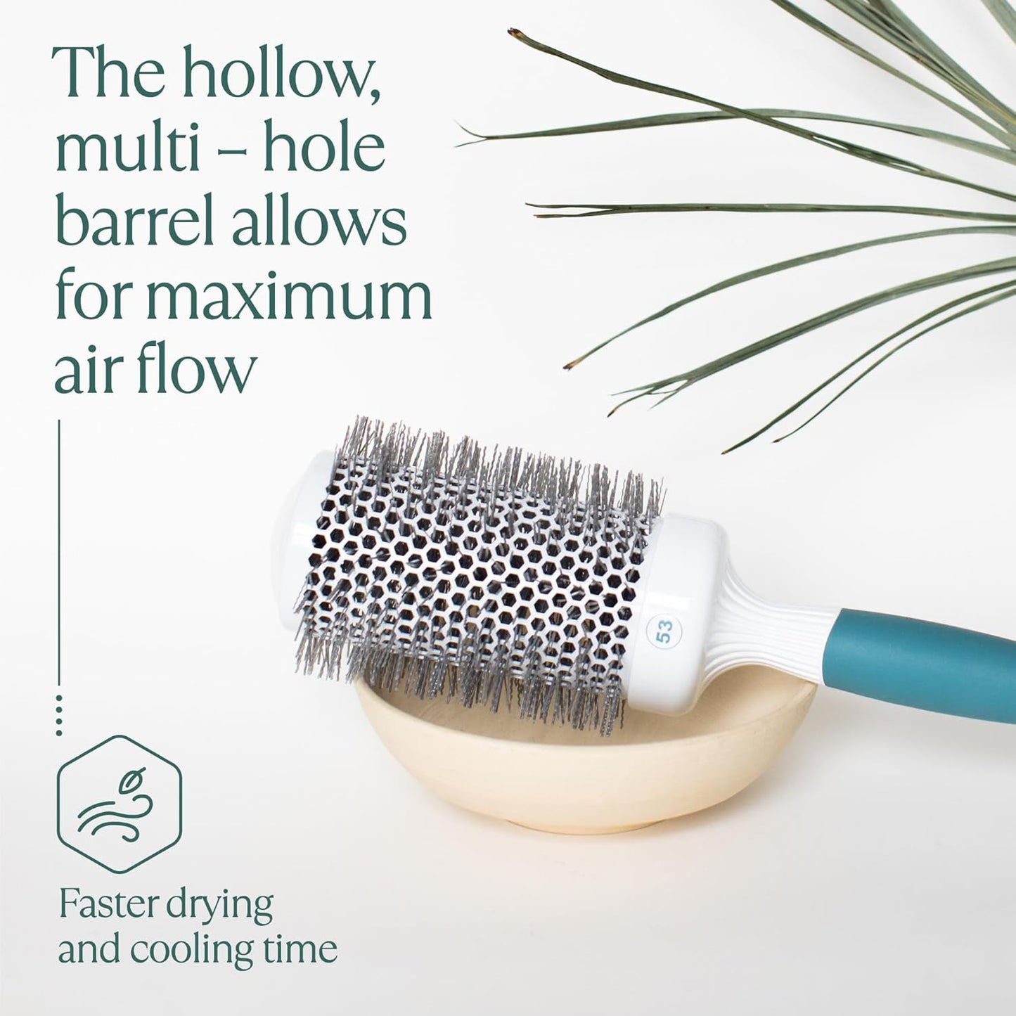 Professional Round Brush for Blow Drying - Large Ceramic Ion Thermal Barrel Brush for Sleek, Precise Heat Styling and Maximum Volume - Lightweight Hair Brush for Smooth, Manageable Hair (2 Inch) (Not Electrical)