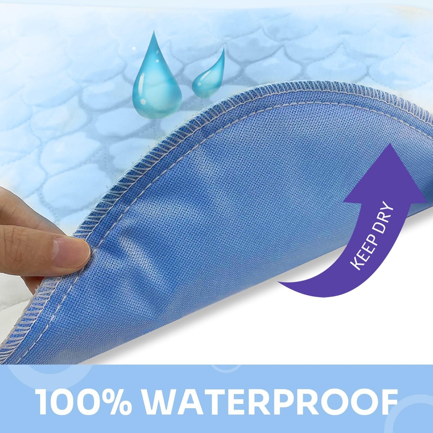 Heavy Absorbency Bed Pads, Washable and Reusable Incontinence Underpads, 34"X76" (1 Pack), Waterproof Sheet and Mattress Protectors