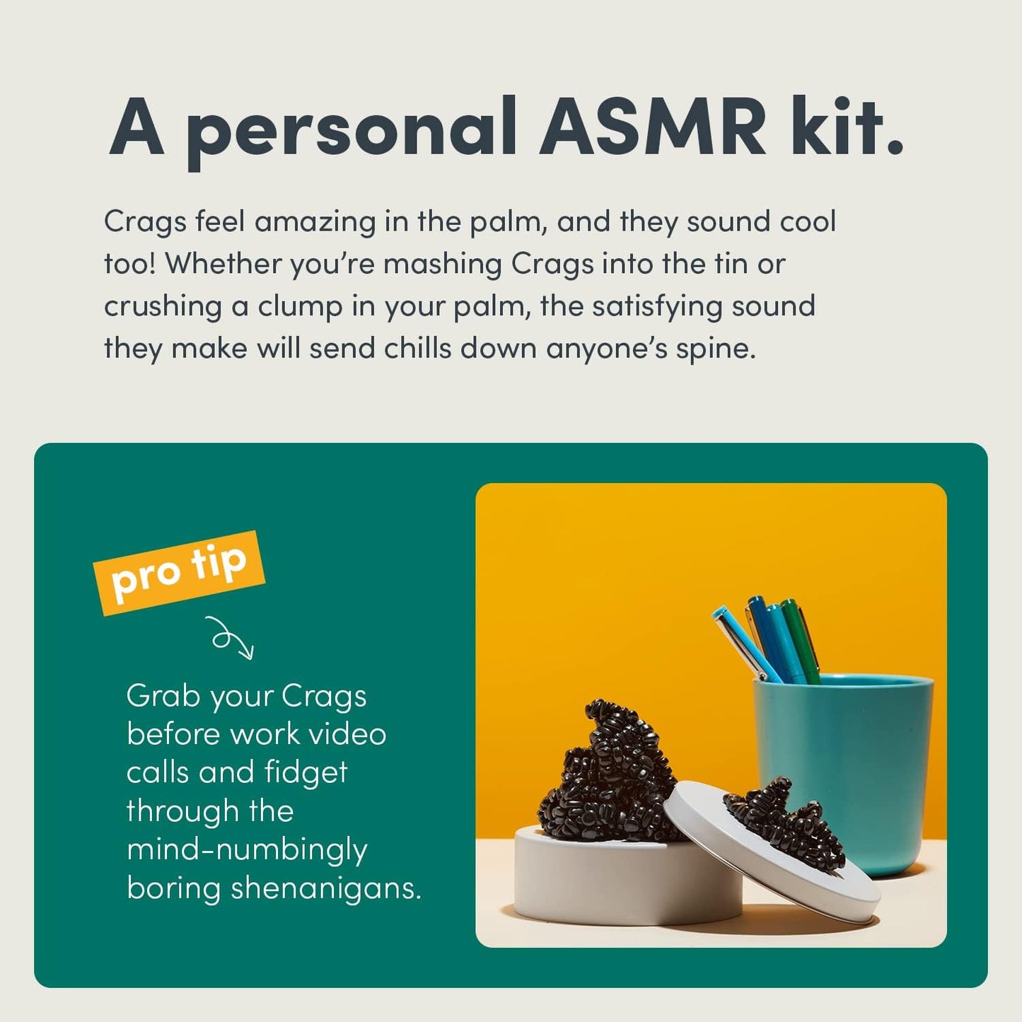 Speks Crags Ferrite Putty | Over 1,000 Smooth Ferrite Stones in a Metal Tin | Fun Quiet Fidget Toys for Adults and ADHD Desk Toys for Office | White, Large