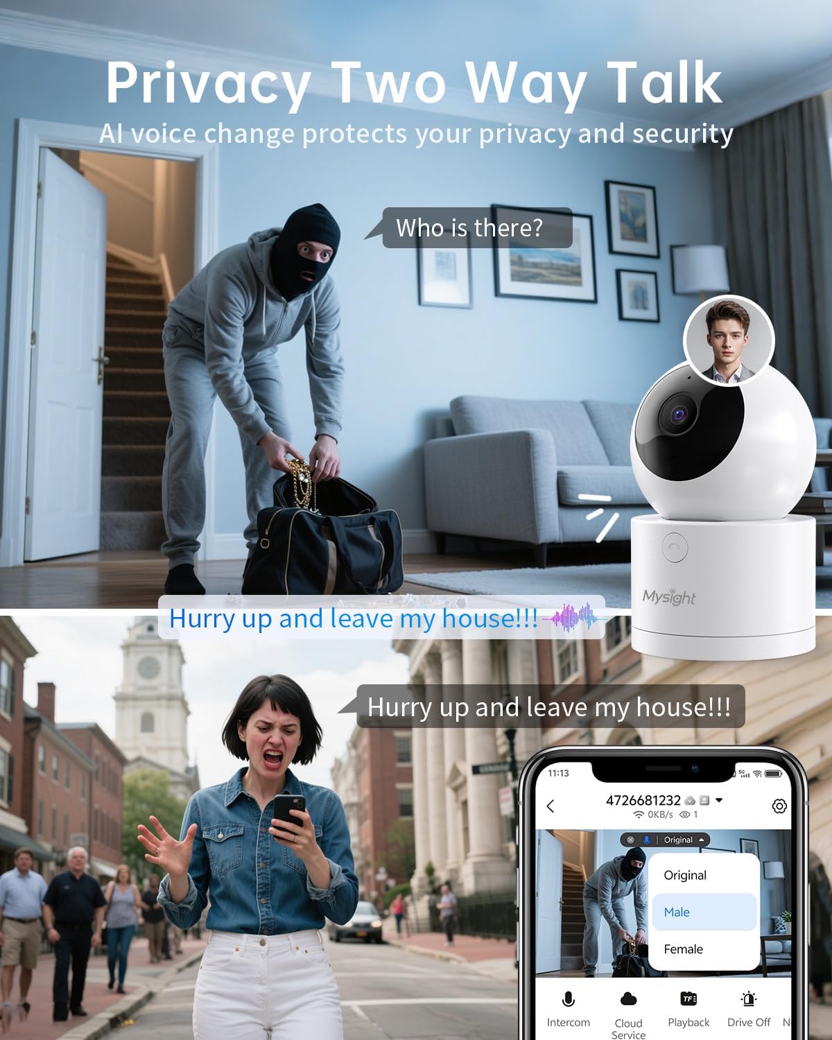 [5G & 2.4G] 2K Pan/Tilt Security Cameras for Home Security Indoor, AI Voice Change for 2-Way Talk, Motion Detection, 24/7 SD Recording/Cloud Storage, Baby Monitor/dog/Pet Camera with Phone App, 2