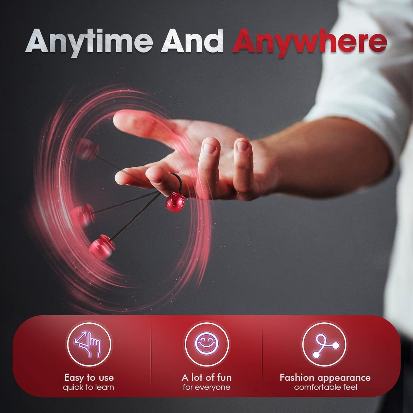 Begleri Fidget Beads - Worry Fidget Beads Spin & Bump - Made of Aluminum Alloy - for Men Women Youngs Skill Players Creates a Bit of Magic for You (Cala-Purple&White)