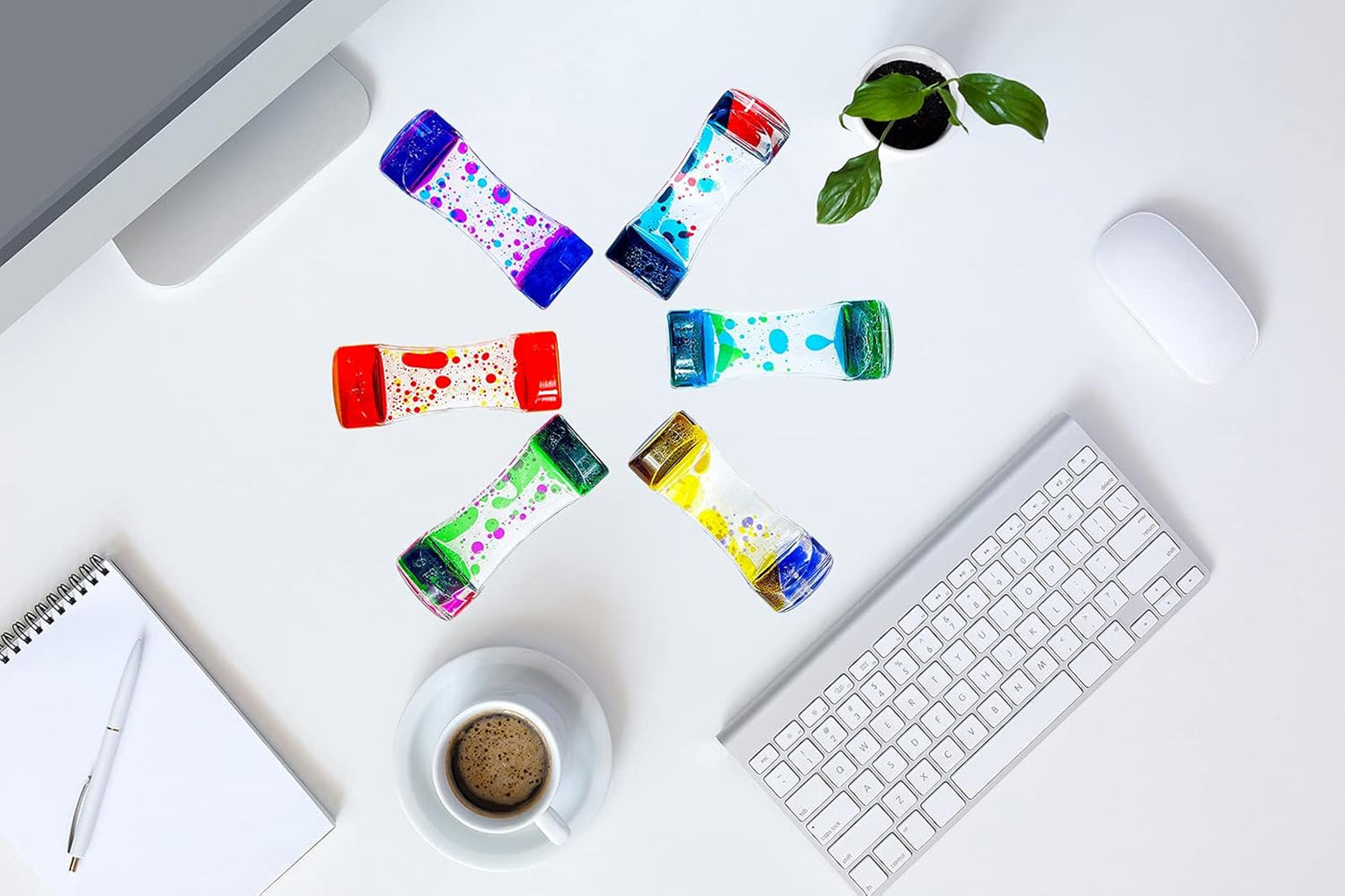 Liquid Motion Timer Bubbler for Adults, 5 Pack Desktop Sensory Fidget for Relaxation, Stress Relief and Anxiety Relief, Relaxing, Autism