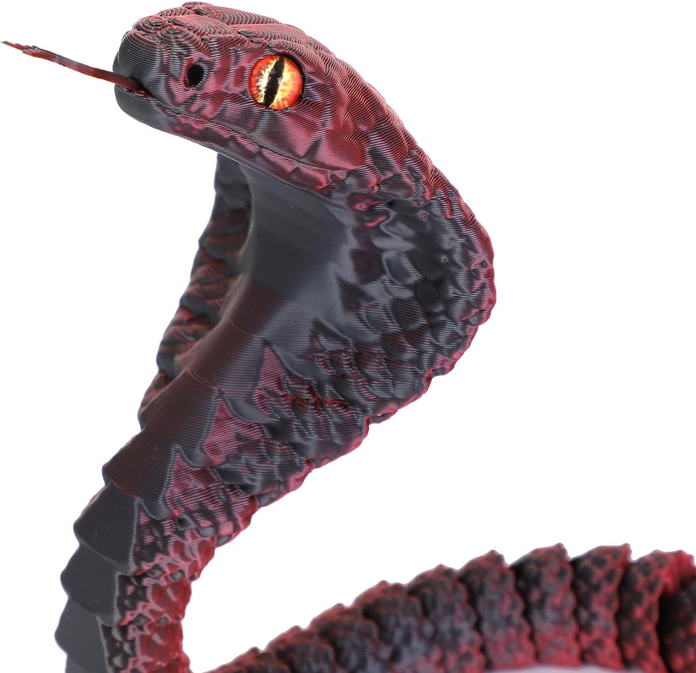 25" 3D Printed Snake, 3D Printed Fidget Animals,3D Crystal Snake Flexible Joints Home Decor Executive Desk Toys,Home Office Decor Executive Desk Toys for Autism/ADHD (Black)