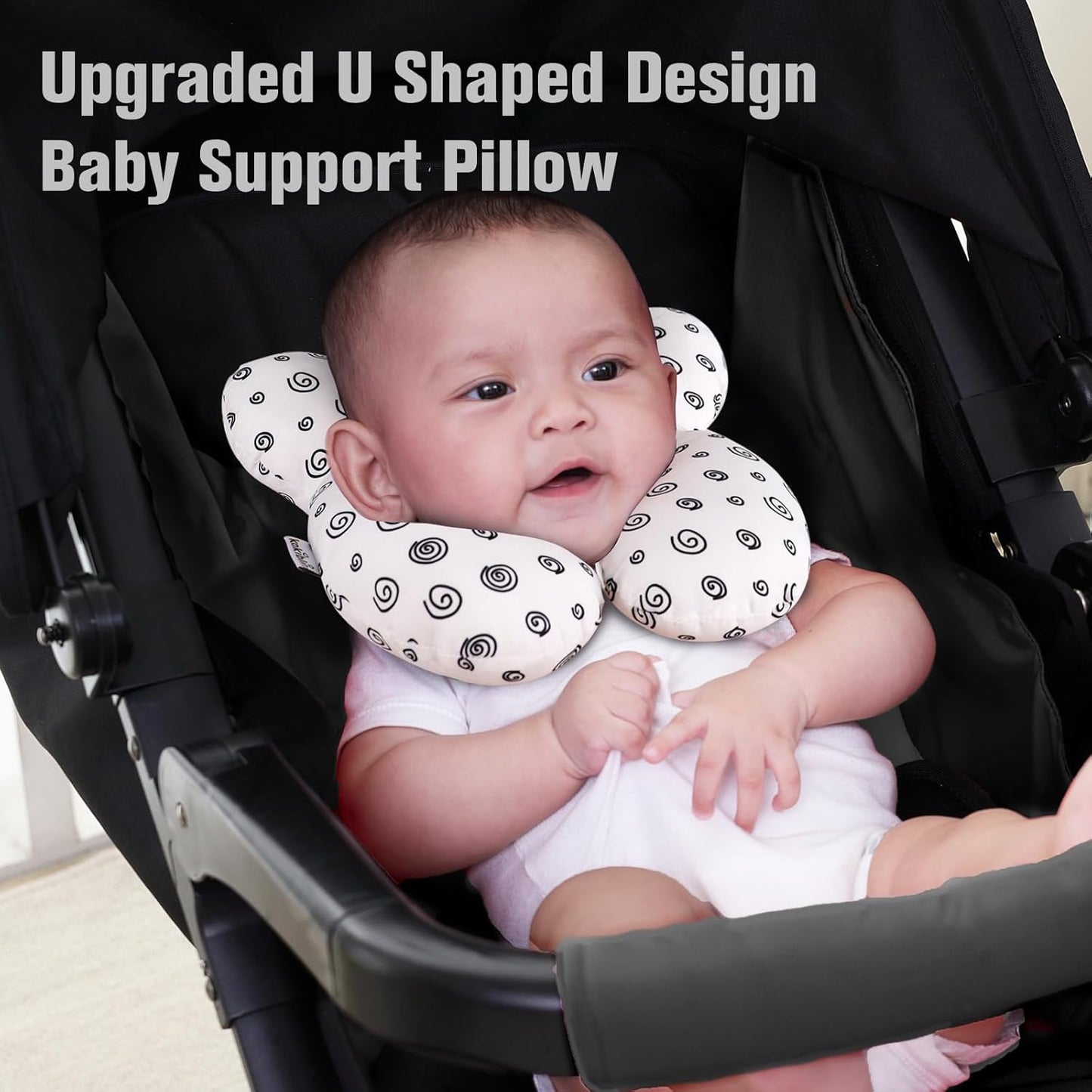 KAKIBLIN Baby Neck Pillow, Baby Head Pillow, Upgraded Travel Support Pillow for Carseat, Neck Support for Car Seat,Pushchair (Snail)