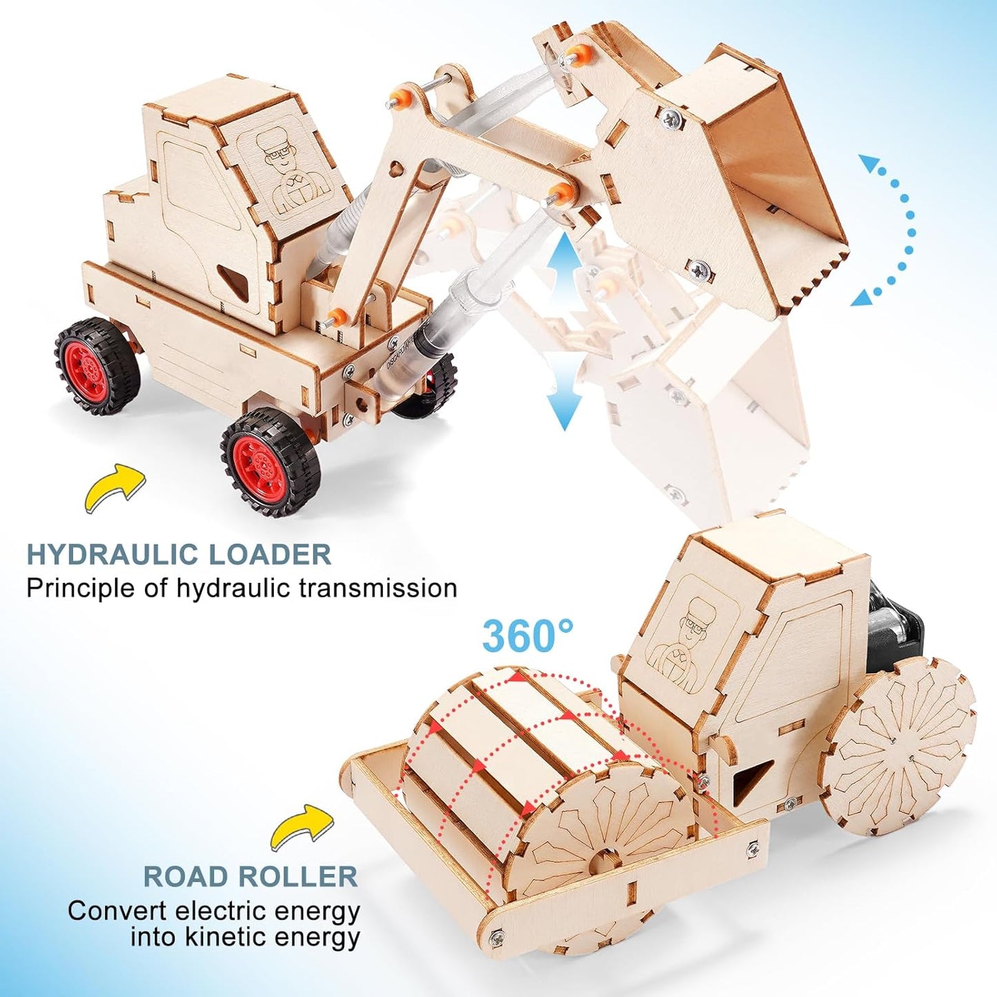 STEM Kits for Kids Ages 8-10 10-12, Wood Building Crafts Kit for Boys 8-12, Model Car Kit, 3D Wooden Puzzles Woodworking Science Projects, Construction Engineering STEM Toys for 8 10 13 12 14 Year Old