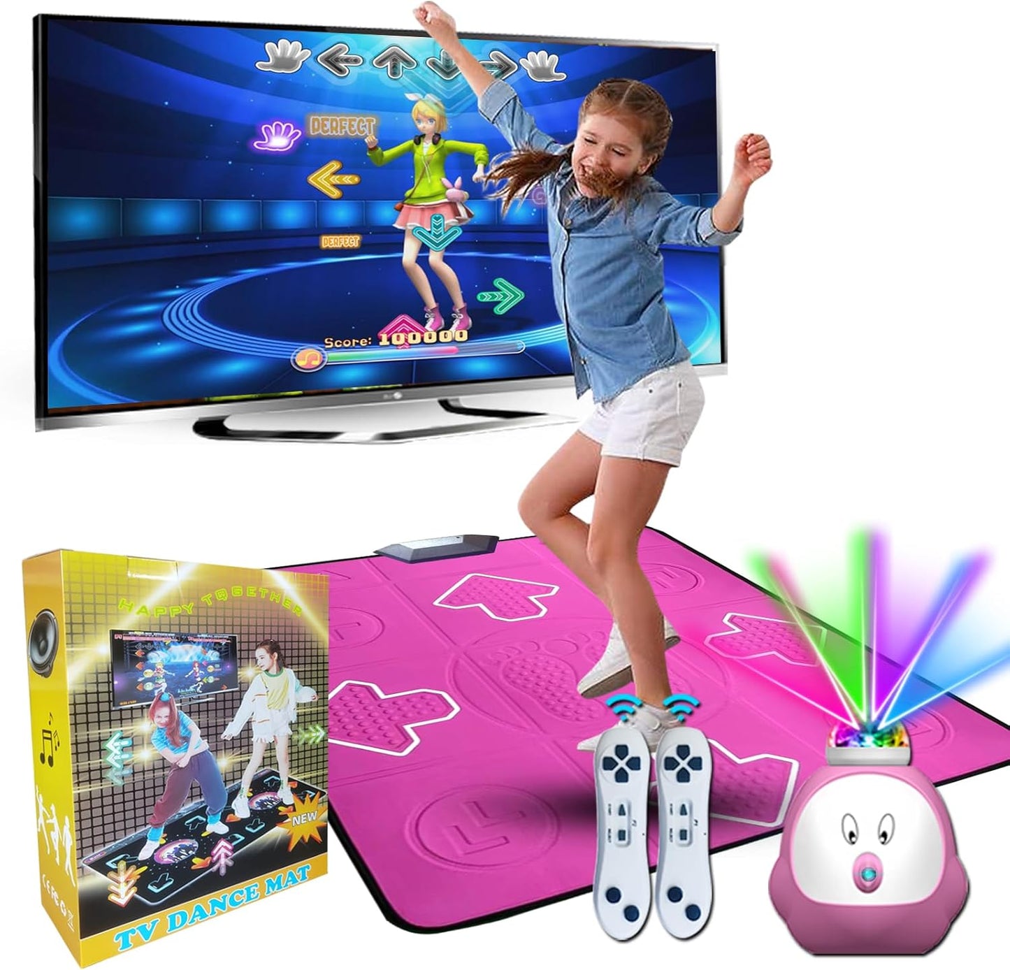 P-Ink Kids & Adults Dance Mat - Musical AR Game Mat with Camera for Kids, TV Game, Christmas & Birthday Gift for Girls & Boys