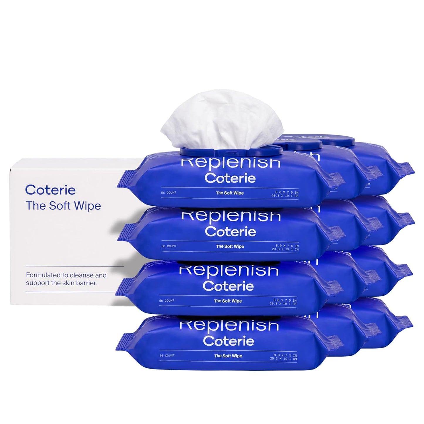 Coterie Baby Soft Wipe for Sensitive Skin, Hydrating Moisturizers and Emollients, Made with Cotton, Plant-Based & Plastic-Free Fibers, Hypoallergenic, Clean Gentle Baby Essentials, 12 Pack, 672 Count