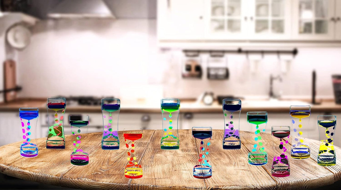 Liquid Motion Timer Bubbler for Adults, 5 Pack Desktop Sensory Fidget for Relaxation, Stress Relief and Anxiety Relief, Relaxing, Autism