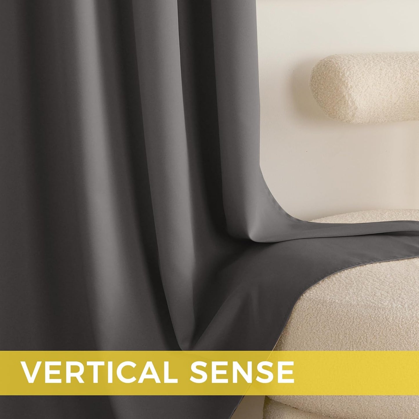 NICETOWN Grey Blackout Curtains for Bedroom 84 inches Long, Cortinas Thermal Grommet Curtains for Living Room, Noise Reducing Privacy Window Treatment Shades for Nursery, Laundry Patio, 2 Panels, W52