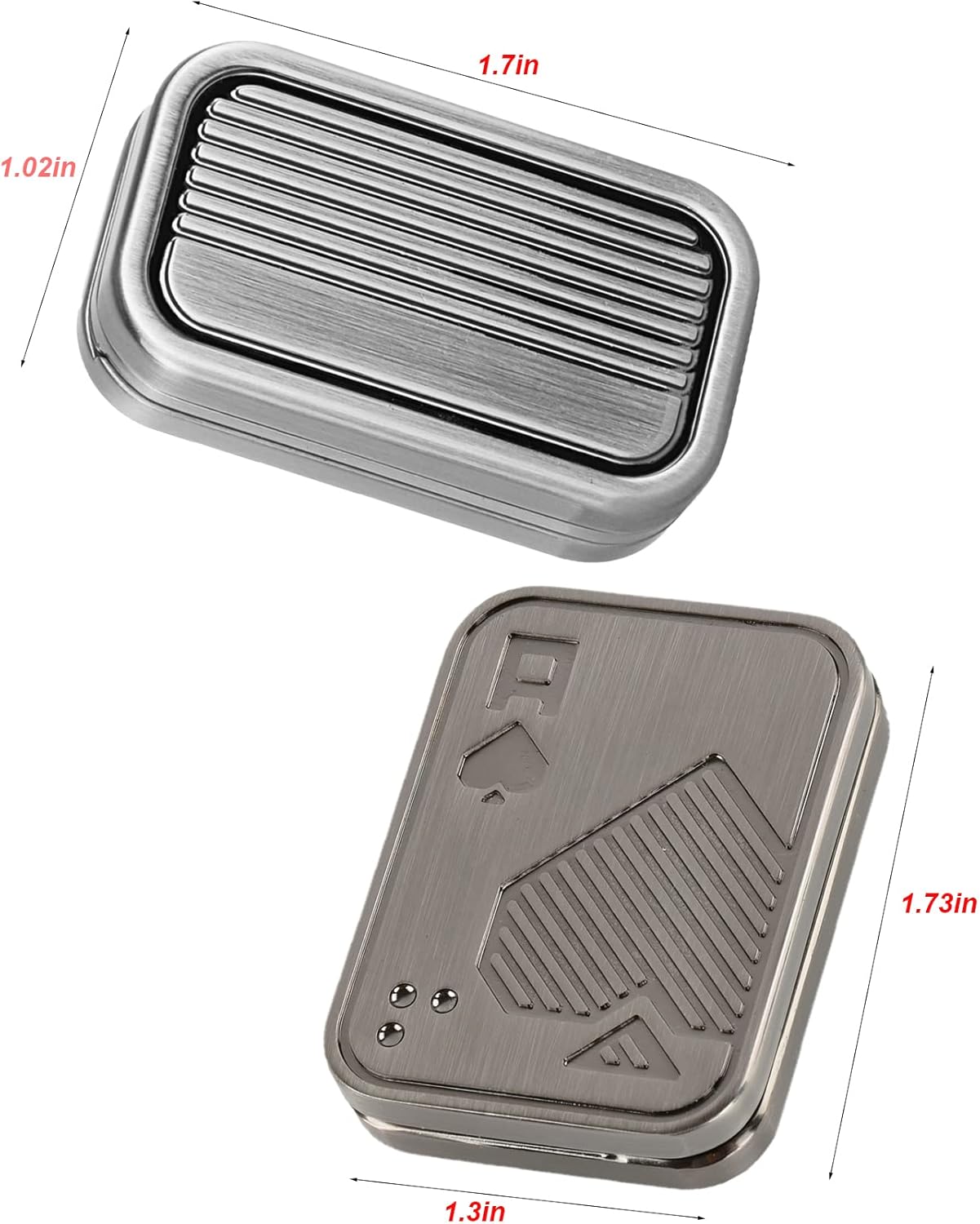 2 Pack EDC Metal Fidget Slider Toys- Stress Relief Toy Metal Slider Fidget Office Desk Toys for Adults (Poker Fidget Slider A+CP3)