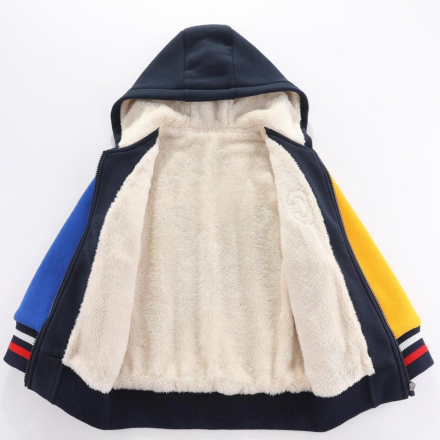 Bumeex Kids Boy's Girl's Sherpa Fleece Lined Jacket Spring Fall Winter Zip up Sweatshirt Hoodie 2-14Y(Toddler/Kid)