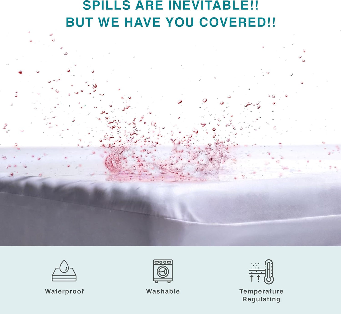 Fabdreams Organic Twin Size Waterproof Mattress Protector, 39" x 77", White, Temperature Regulating, Breathable, 100% Organic Cotton