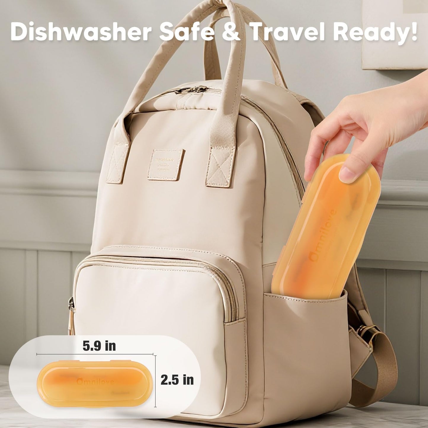 Silicone Baby Spoons 2-Pack with Case, New Born Self Feeding Toddler Spoon, Baby Led Weaning Supplies, Toddler Utensils with Safety Chain, Baby Eating Essentials, Dishwasher Safe