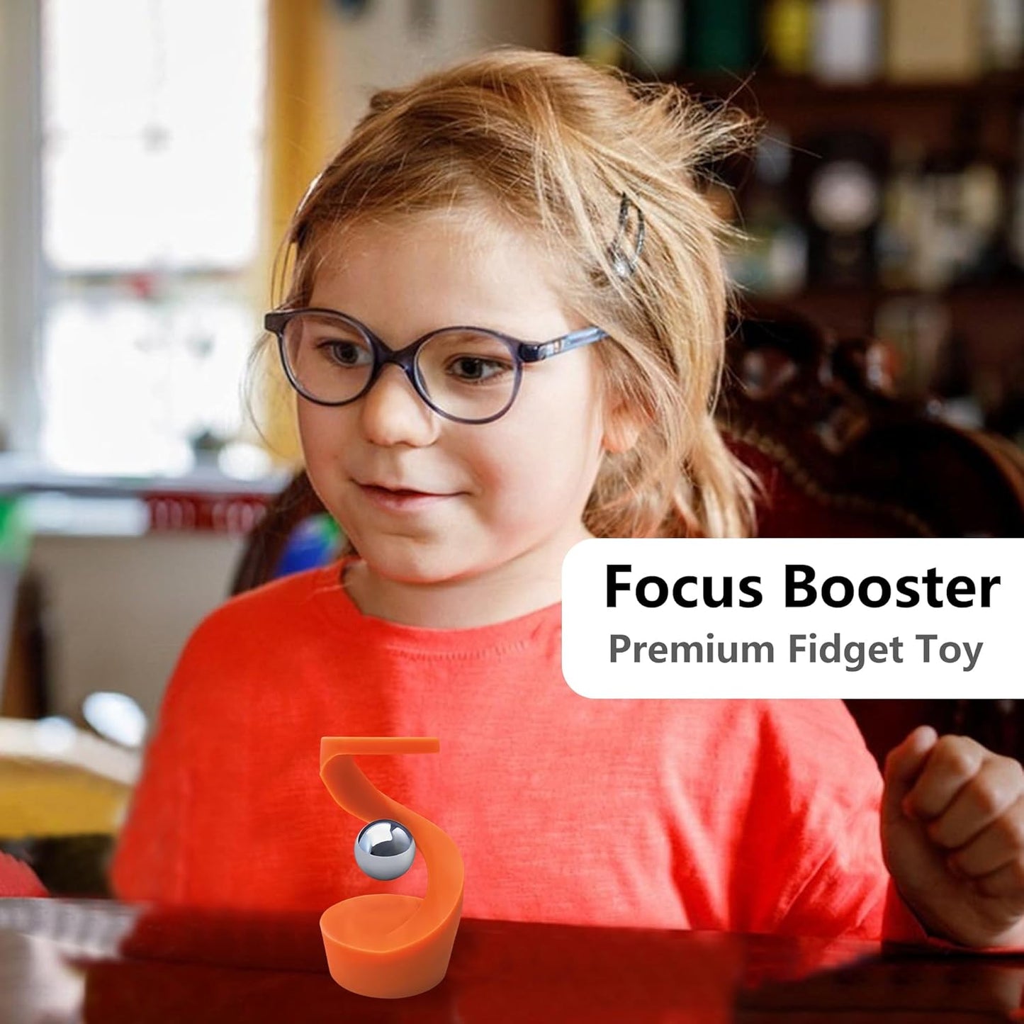 Kinetic Spinning Desk Toys,Rotating Left and Right,with a Unique Visual Illusion,Keep Focus,Relieve Stress,Executive Desk Toy Gifts for Adult Teen Children-Orange