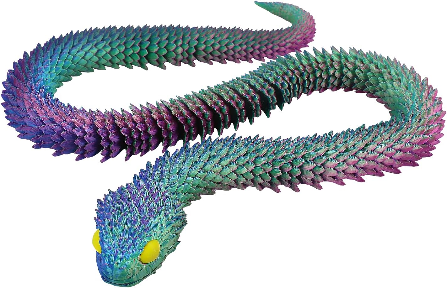 3D Printed Snake Animals Toys, 3D Printed Flexible Snake Fidget Toys Articulated Snake Home Office Decor Executive Desk Toys