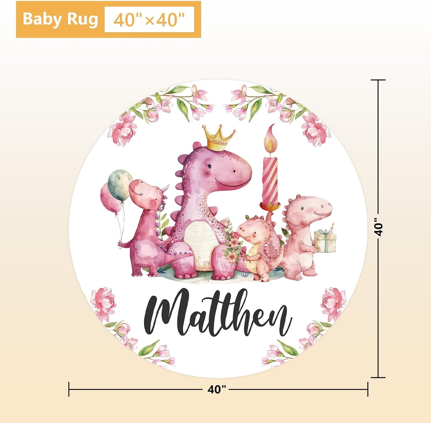 Custom Baby Crib Bedding Set - 5 Pcs Personalized Name Pink Dinosaurs Crib Set for Infants Toddlers Girls - Soft Double Layer Nursery Bedding Set - Customized Present for Birthday Baby Shower