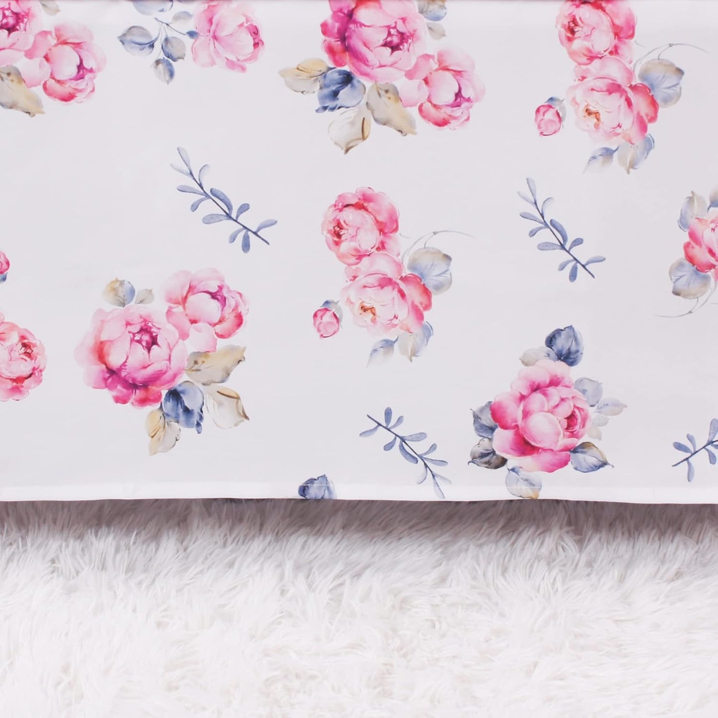 Belsden Floral 3 Piece Crib Bedding Set for Baby Boys Girls, Classic Nursery Bedding Essential Including Comforter, Crib Sheet and Crib Skirt, Ultra Soft Cozy, Floral Purple