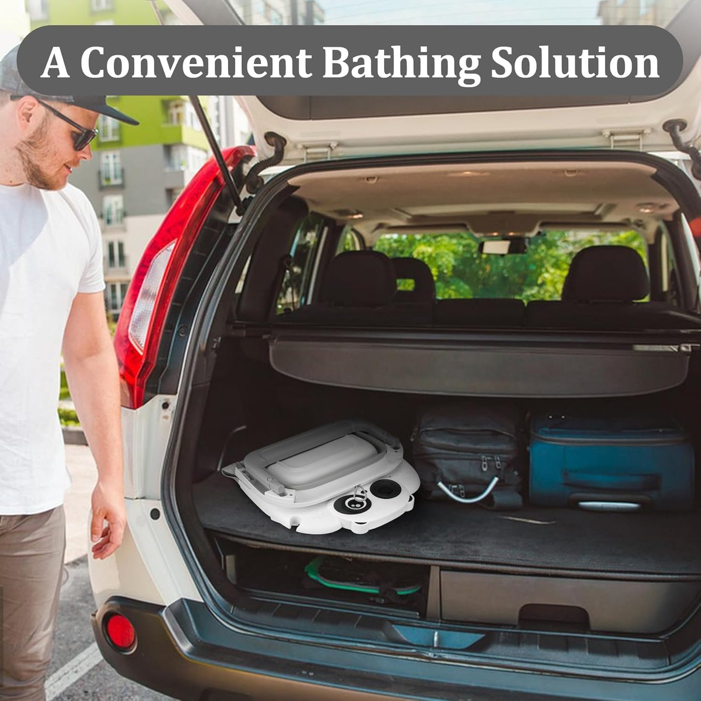 Foldable Baby Bathtub, Lightweight Bathtub for Infants to Toddlers with Soft Cushion & Thermometer, Portable Baby Tub Newborn to Toddler 0-36 Months(Grey)