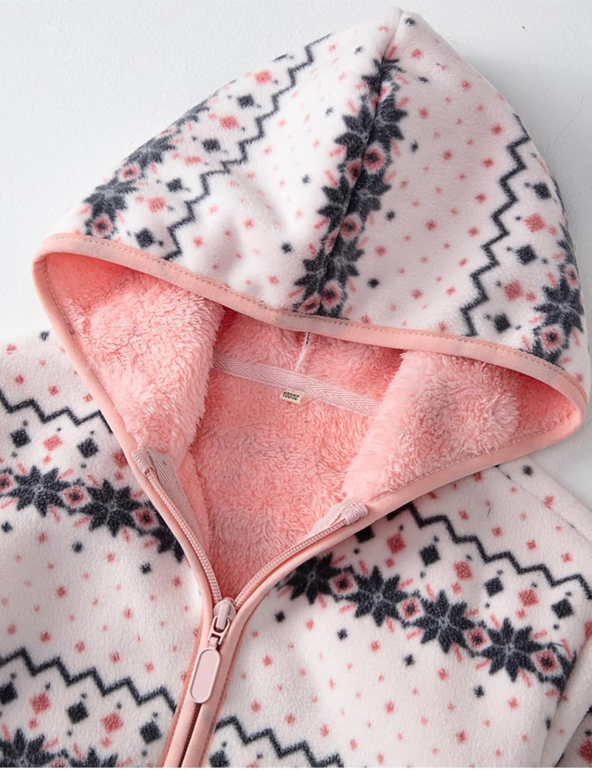 Toddler Printed Polar Fleece hooded Jacket Baby Boys Girls Kids Winter Warm Spring Autumn Outerwear Soft Lightweight