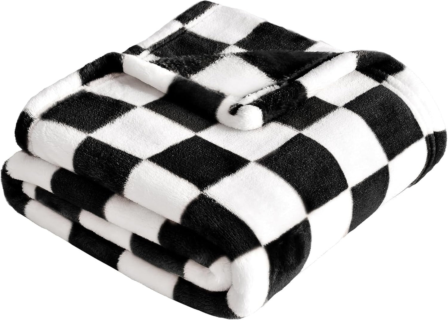 Yurhap Checkered Baby Blanket Fleece Baby Blankets for Boys Girls, Ultra Soft Cozy Fluffy Infant Toddler Newborn Receiving Blankets for Crib Stroller, 30''x40'', Black