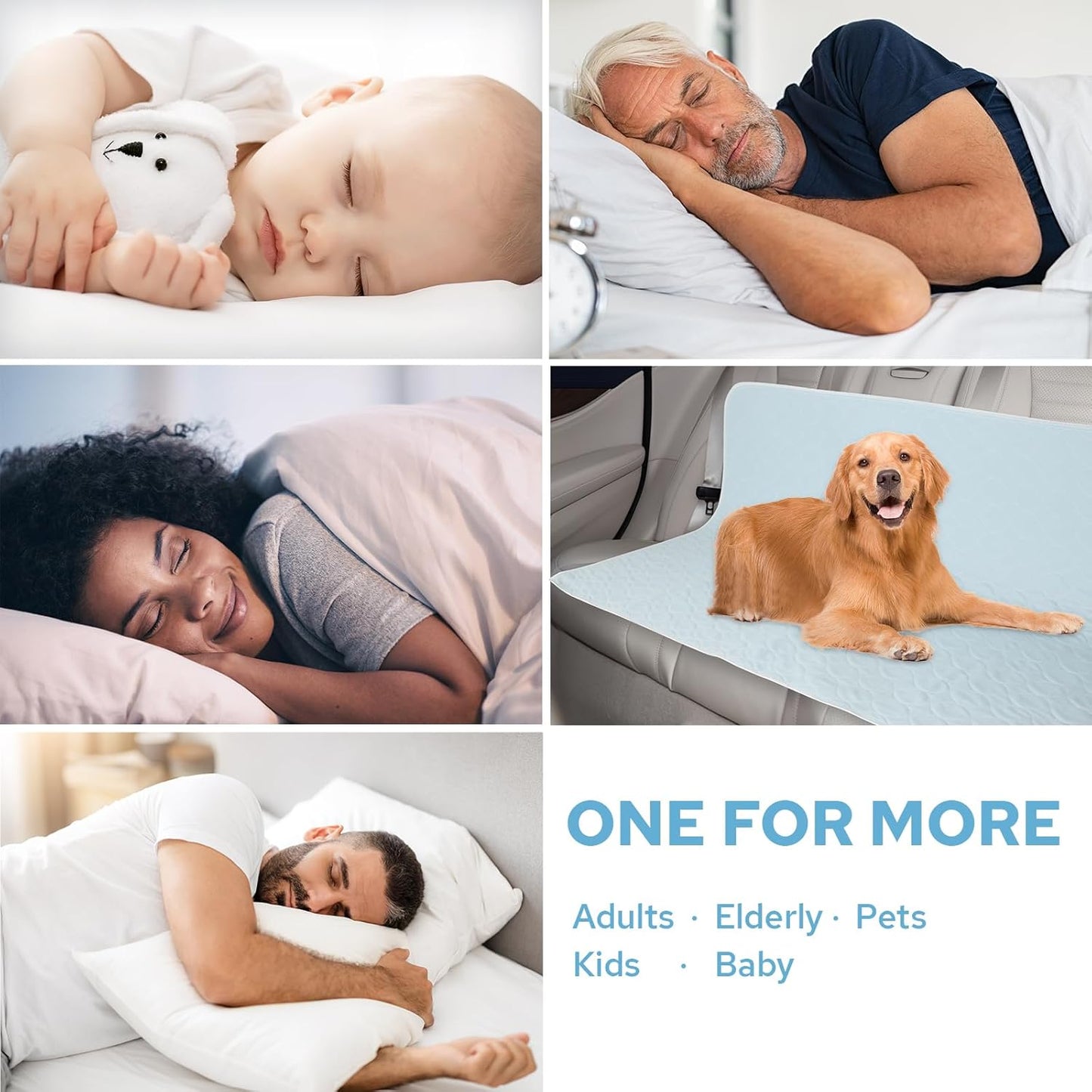 2 Packs Reusable Incontinence Bed Pad, 36X41 Inch Washable Pee Pads, Waterproof Bed Pad & Pet Pad, Perfect for Kids, Adults, The Elderly and Pets