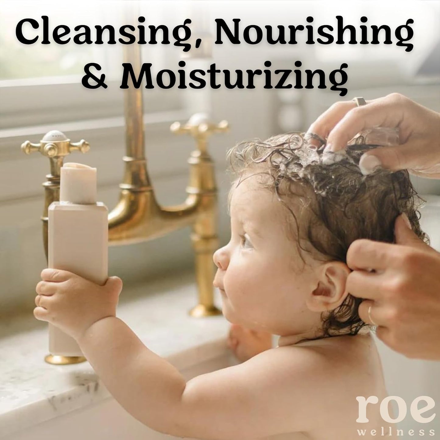 Roe Wellness- Toddler & Baby Body Wash & Shampoo Moisturizing Clean Ingredients | Suitable for Sensitive Skin, Fragrance-Free, Natural Vanilla Scent, Fresh Cleaning | 9.4 fl oz.
