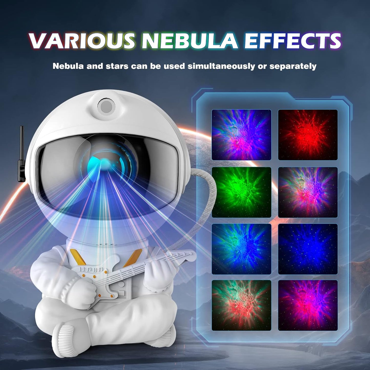Astronaut Galaxy Projector, Star Projector Galaxy Light, Night Light for Kids, Nebula Ceiling LED Lamp, Room Decor, with Timer and Remote, Gifts for Birthdays