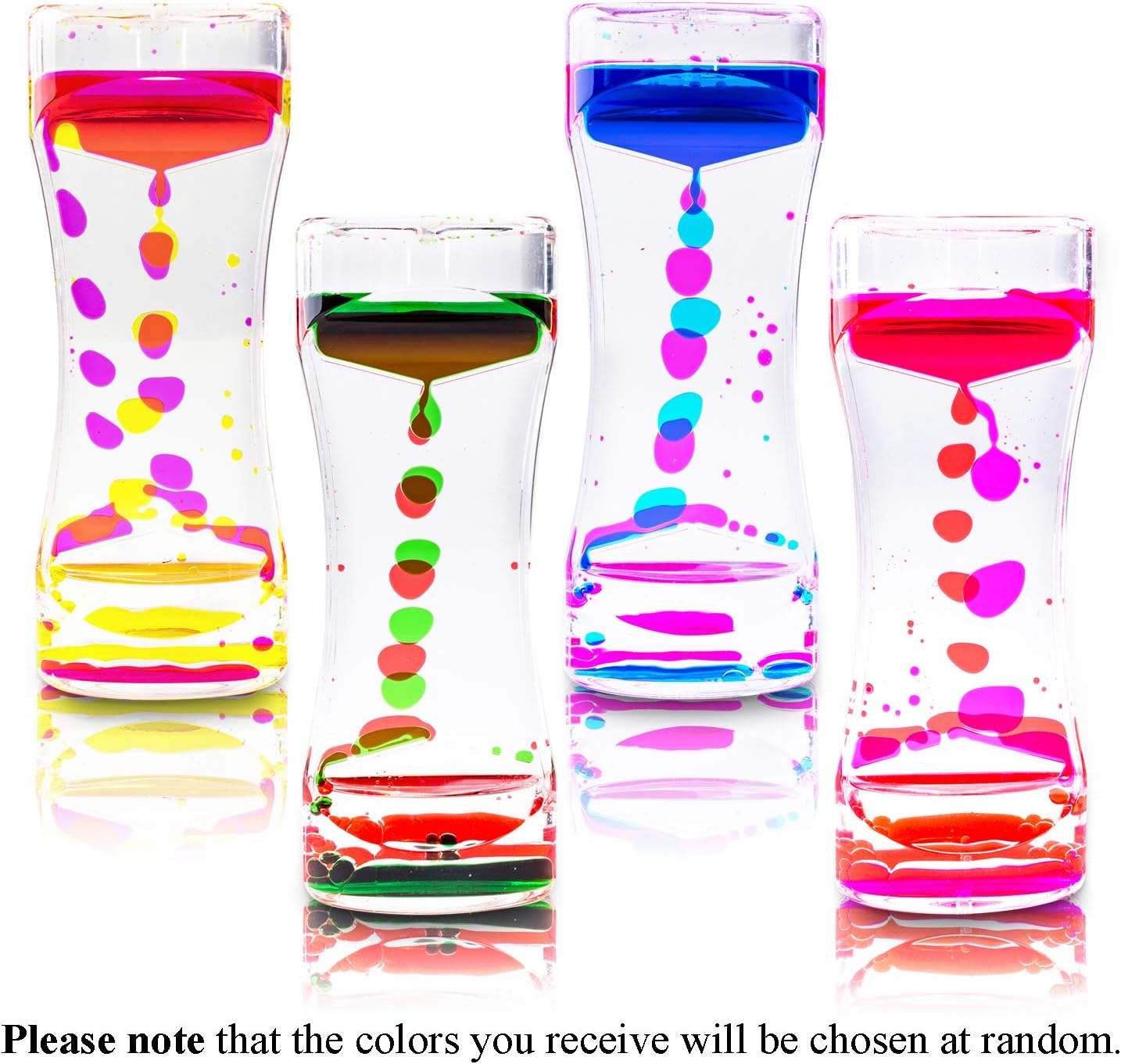 Super Z Outlet Liquid Motion Bubbler for Sensory Play, Fidget Toy, Children Activity, Desk Top, Assorted Colors (4 Pack)