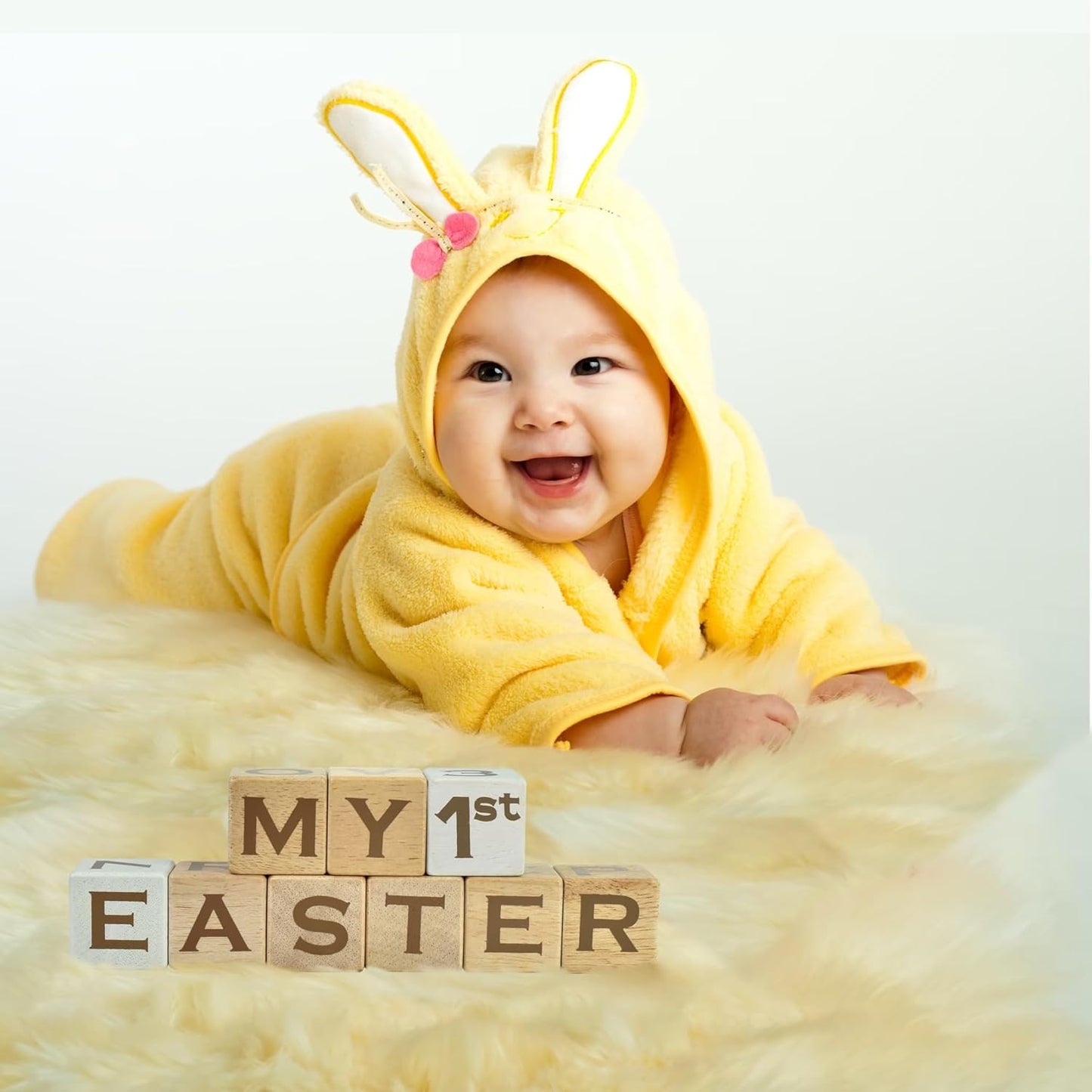 I'm Solid Wood Baby ABC Alphabet Milestone Age Blocks, Personalized Own Name, Gender Neutral, Newborn Gifts & Keepsakes for Picture Props (1.4" / 16 Pcs/Brown)