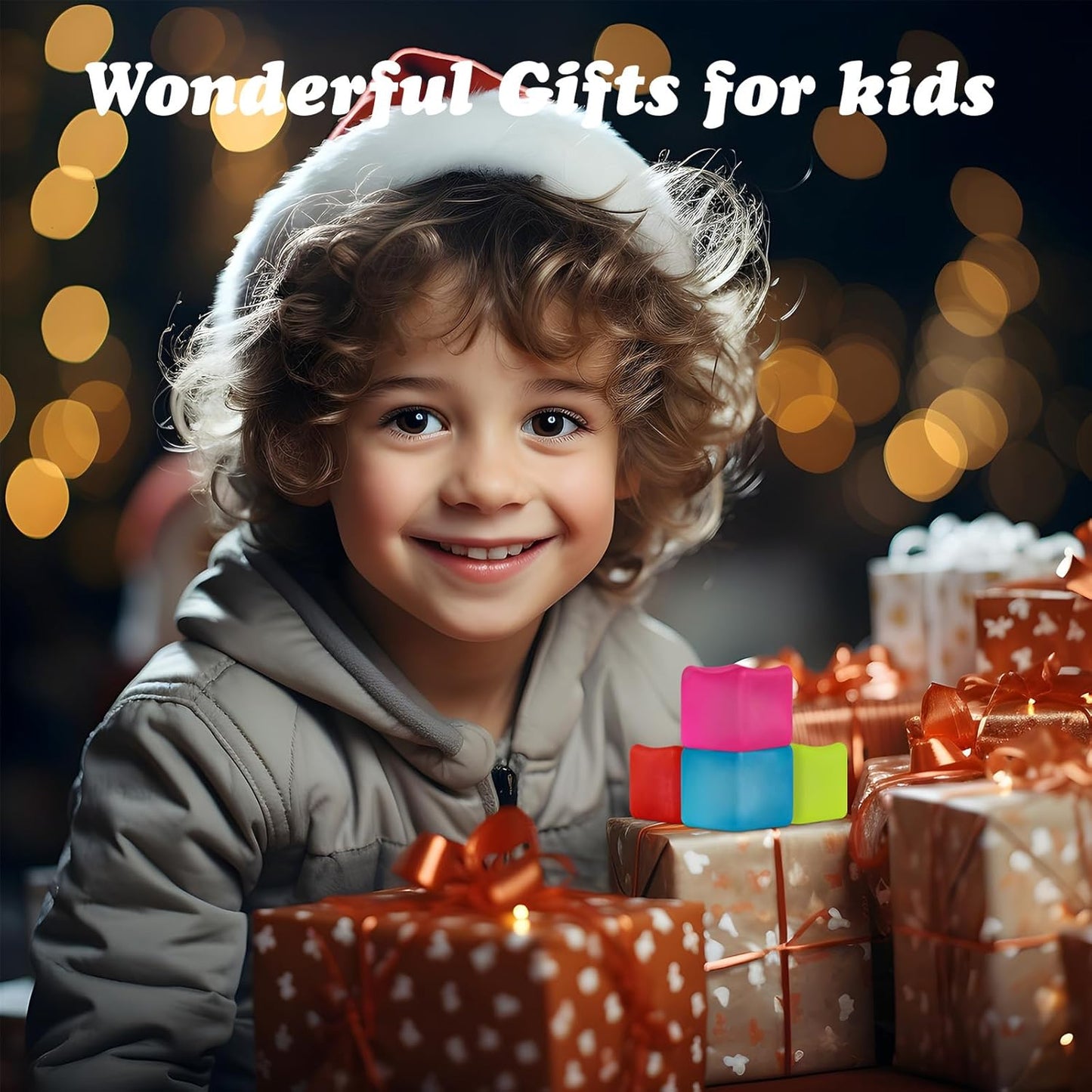 4Pack Slow Rise Squishy Square Cube Nice Stress Cube Gel Stress Balls for Adults, Malt Sugar Stress Balls, Fidget Ice Cube Squishy‘s - Relieve Anxiety/Autism/ADD/ADHD