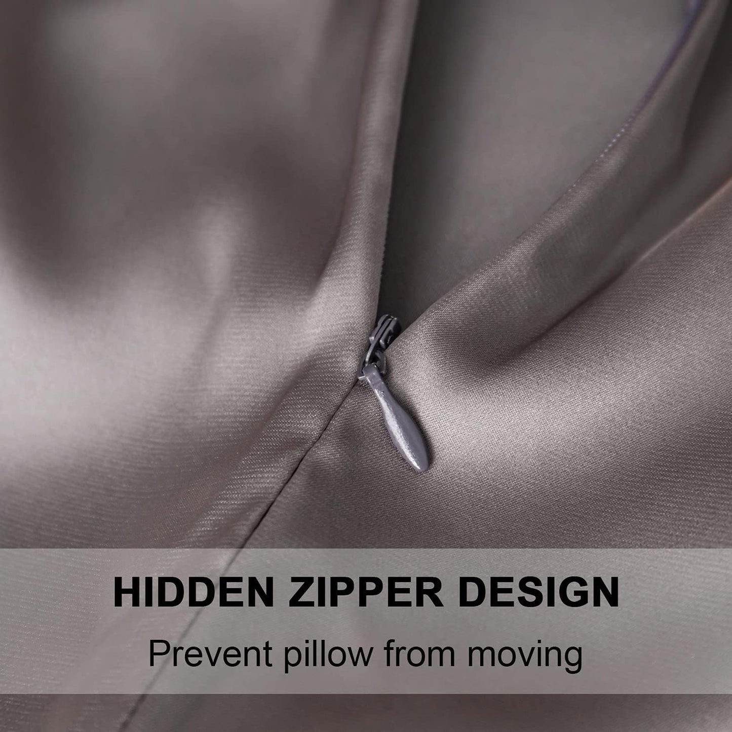 Mulberry Silk Pillowcase for Hair and Skin,Cooling Silk Pillow Case with Hidden Zipper,Allergen Proof Dual Sides Soft Breathable Smooth Silk Pillow Cover for Women (Dark Gray,Toddler)