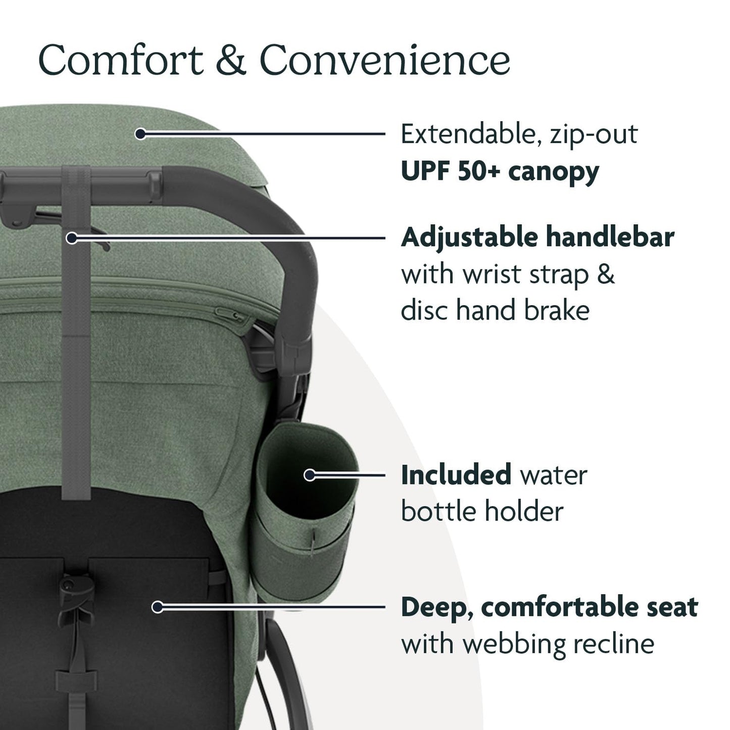 UPPAbaby Ridge Jogging Stroller/Durable Performance Jogger with Never-Flat Tires/Built for Walking, Running, Hiking/Water Bottle Holder & Basket Cover Included/Gwen (Green Mélange/Carbon Frame)