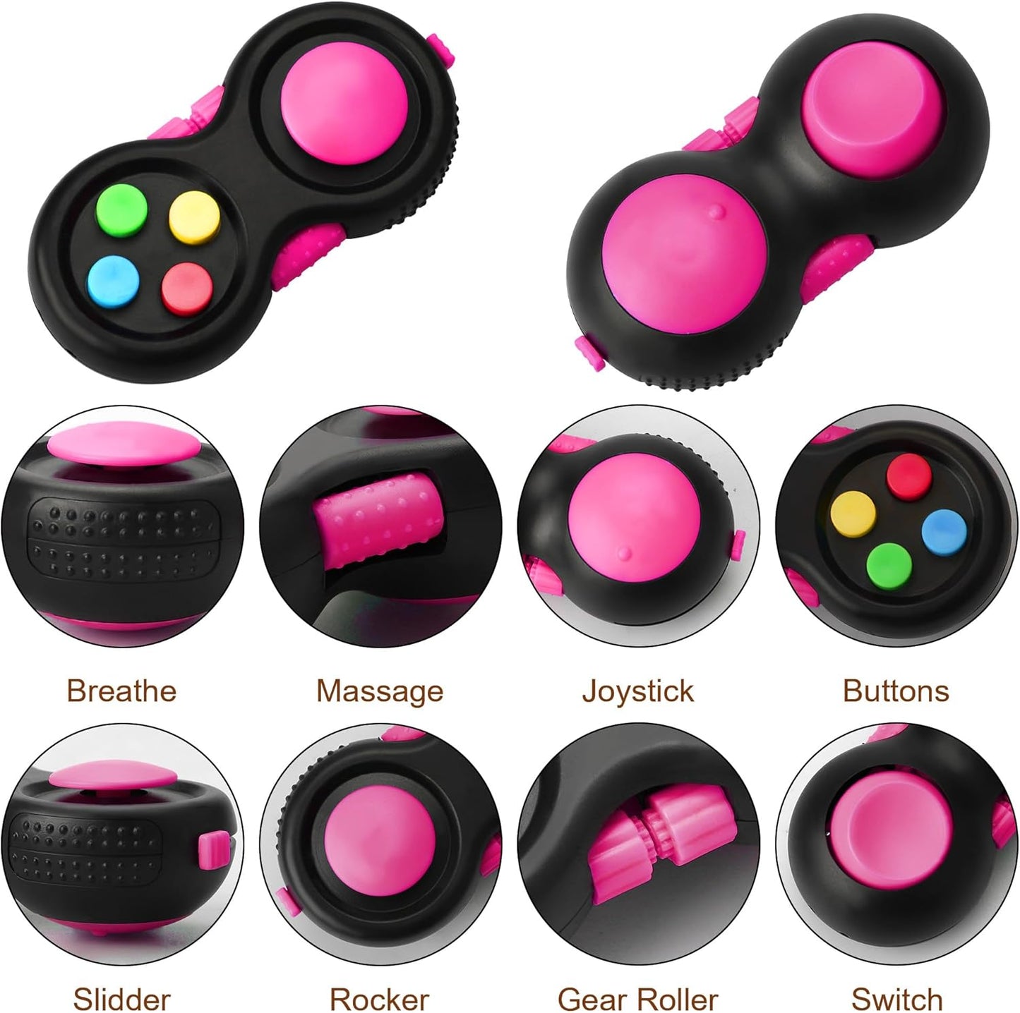 Fidget Toys for Anxiety, Stocking Stuffer Toys for Kids Teens, Stress Relief Toys for Adults, Anxiety Fidgets for Adults ADHD, EDC, Autistic (Pink)