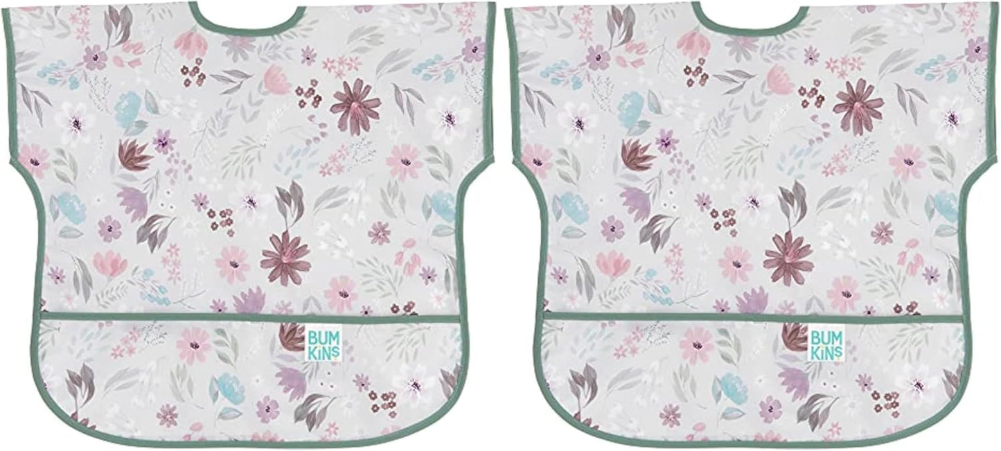 Bumkins Bibs - Toddler Bibs, Waterproof, Large for 1-3 Years, Short Sleeve