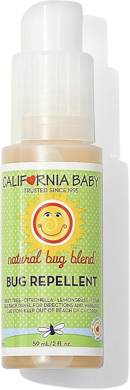 California Baby Natural Bug Repellent Spray | Citronella Bug Spray | DEET-Free | Repels Mosquitoes + Bugs | Allergy Friendly | Great Smell | Baby & Adult Insect Repellent Spray | 59 mL / 2 oz.