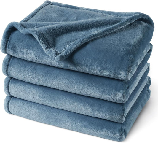 PHF Ultra Soft Fleece Blanket Queen Size, No Shed No Pilling Luxury Plush Cozy 300GSM Lightweight Blanket for Bed, Couch, Chair, Sofa Suitable for All Season, 90" x 90", Captain's Blue