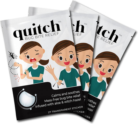 quitch 3x27ct Bulk Pack, Bug Bite Itch Relief Patch Kids, Summer Travel Essentials for Kids, Mosquito Bug Bite Thing Suction Tool Alternative, Summer Camp Essentials After bite Relief for Baby