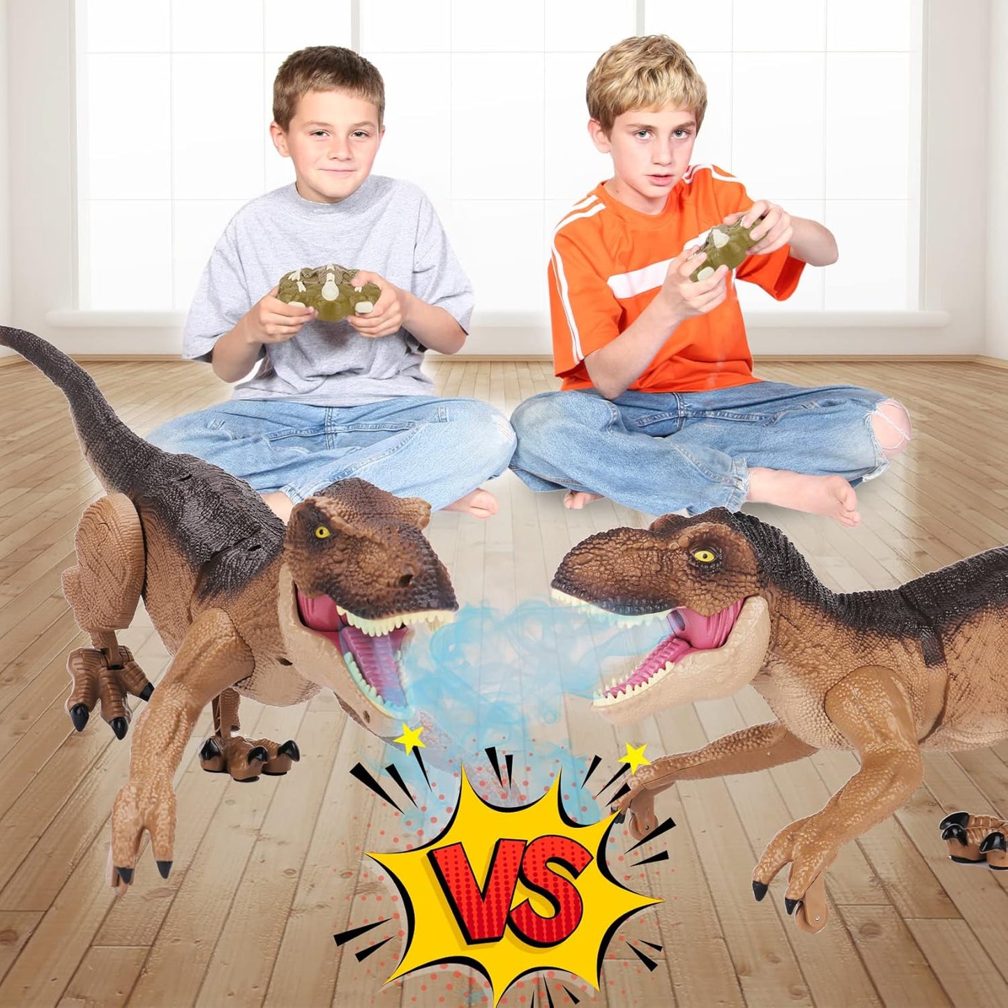 Remote Control Dinosaur Toys for Boys 3 4-7 8-12- RC Realistic Big T-Rex Gifts for Kids, Interactive Dino with Light Roar Spray Touch Sensing