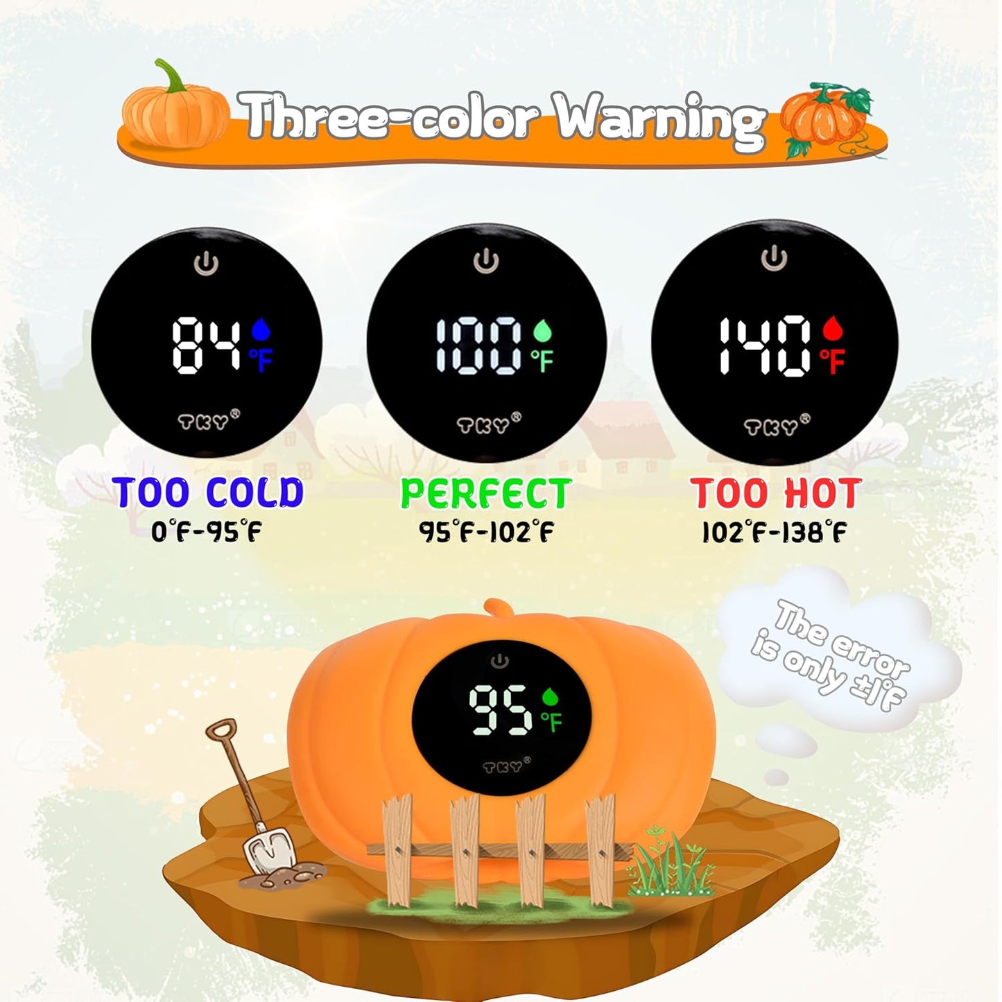 TKY Baby Bath Thermometer with Floating Toys - Digital Water & Room Temperature Monitor, Rechargeable Thermometer with Alerts for Newborn Bath Essentials, Infant Safety