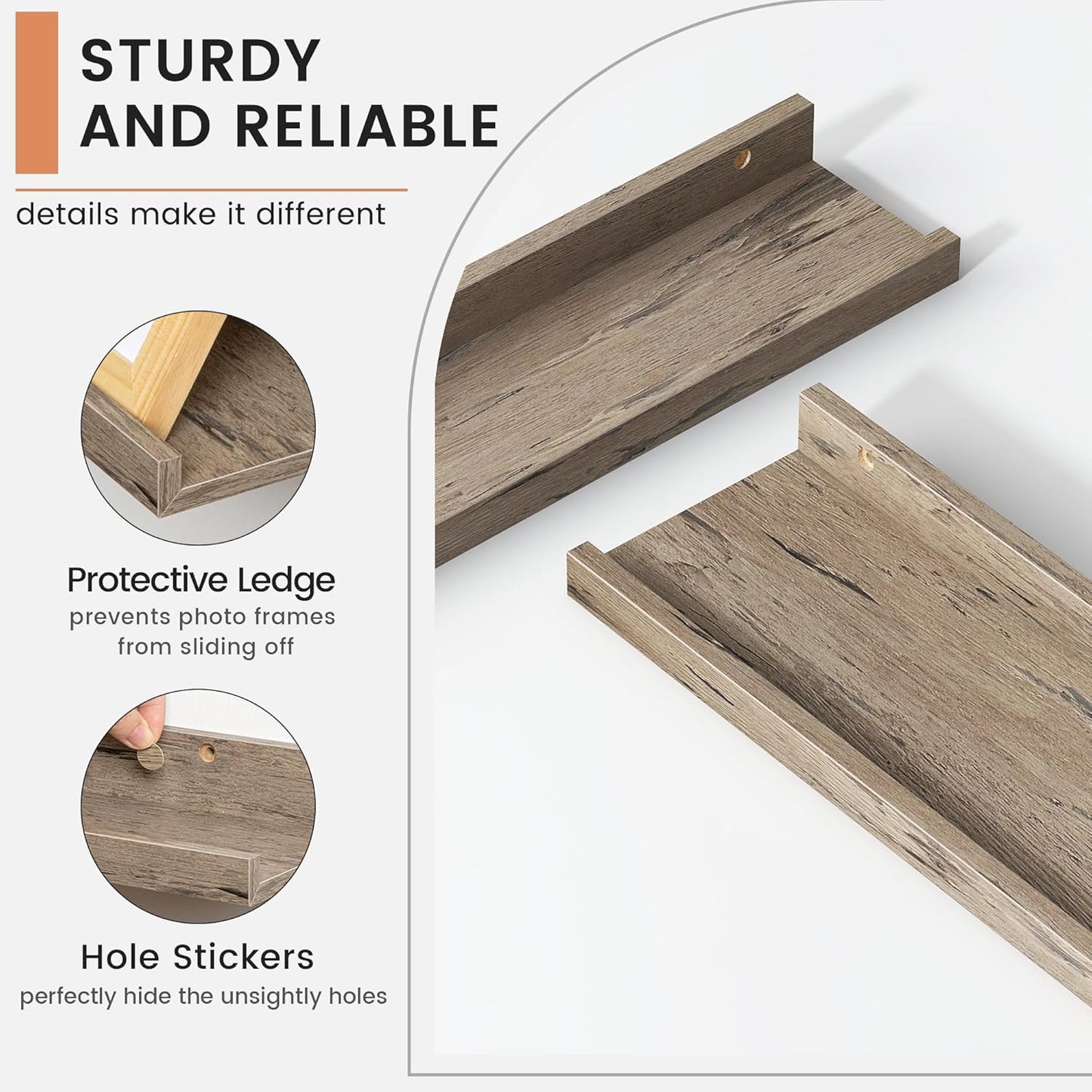 Floating Picture Ledge Shelves for Wall Set of 4, 36 Inch Wall Shelves with Lip Long Large Nursery Book Shelf for Toys Storage Kids Bookshelf Wall Mounted Living Room Bedroom Decor Frames