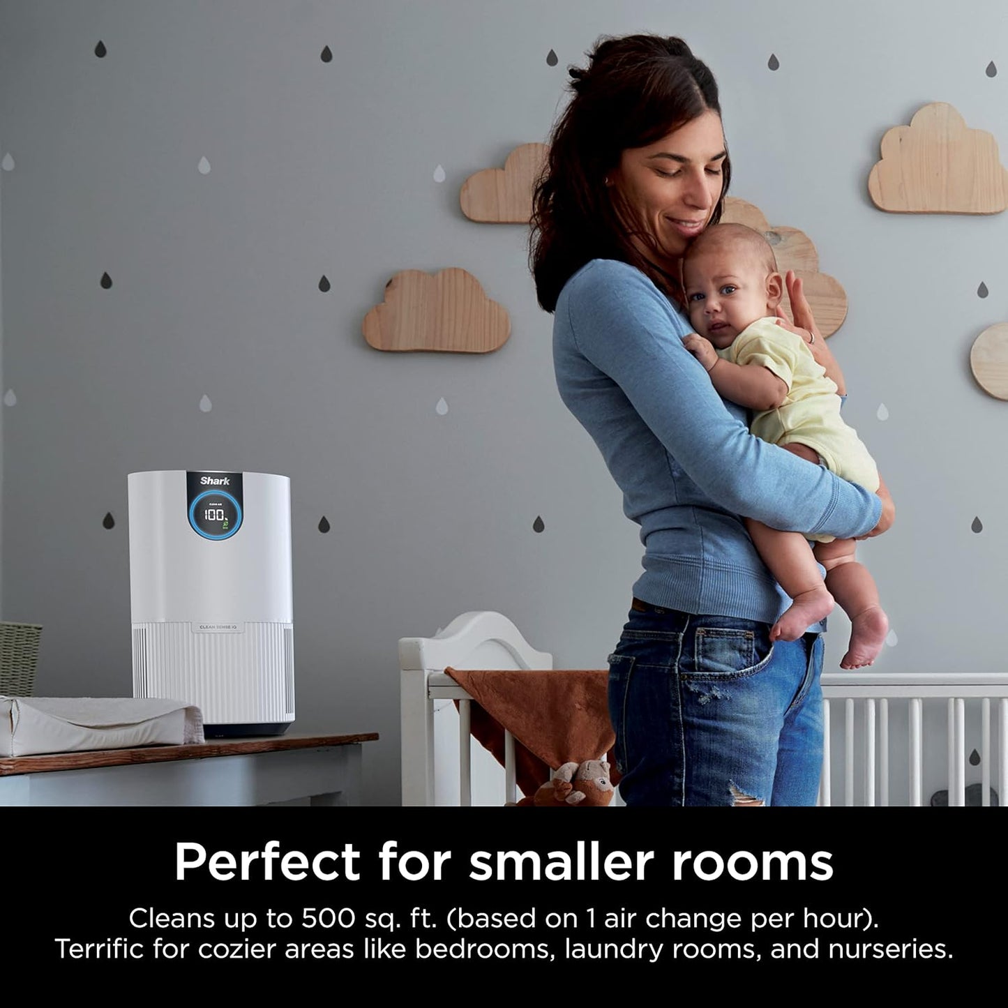 Shark Air Purifiers For Home Pets, 2 Pack, Allergies, Pet Hair, HEPA Air Filter, 500 Sq Ft, Small Room, Bedroom, Odor Eliminator Clean Sense, Captures 99.98% of Particles, Pet Dander, Fur, HP102PK2