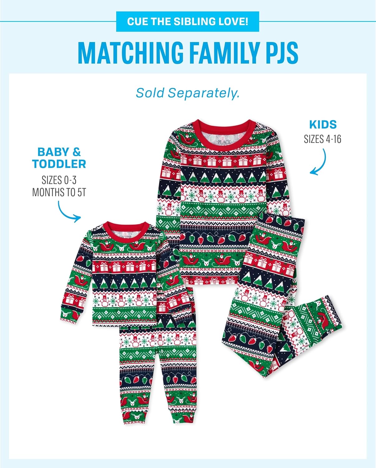 The Children’s Place Family Matching, Christmas and Holiday Pajama Sets, Cotton