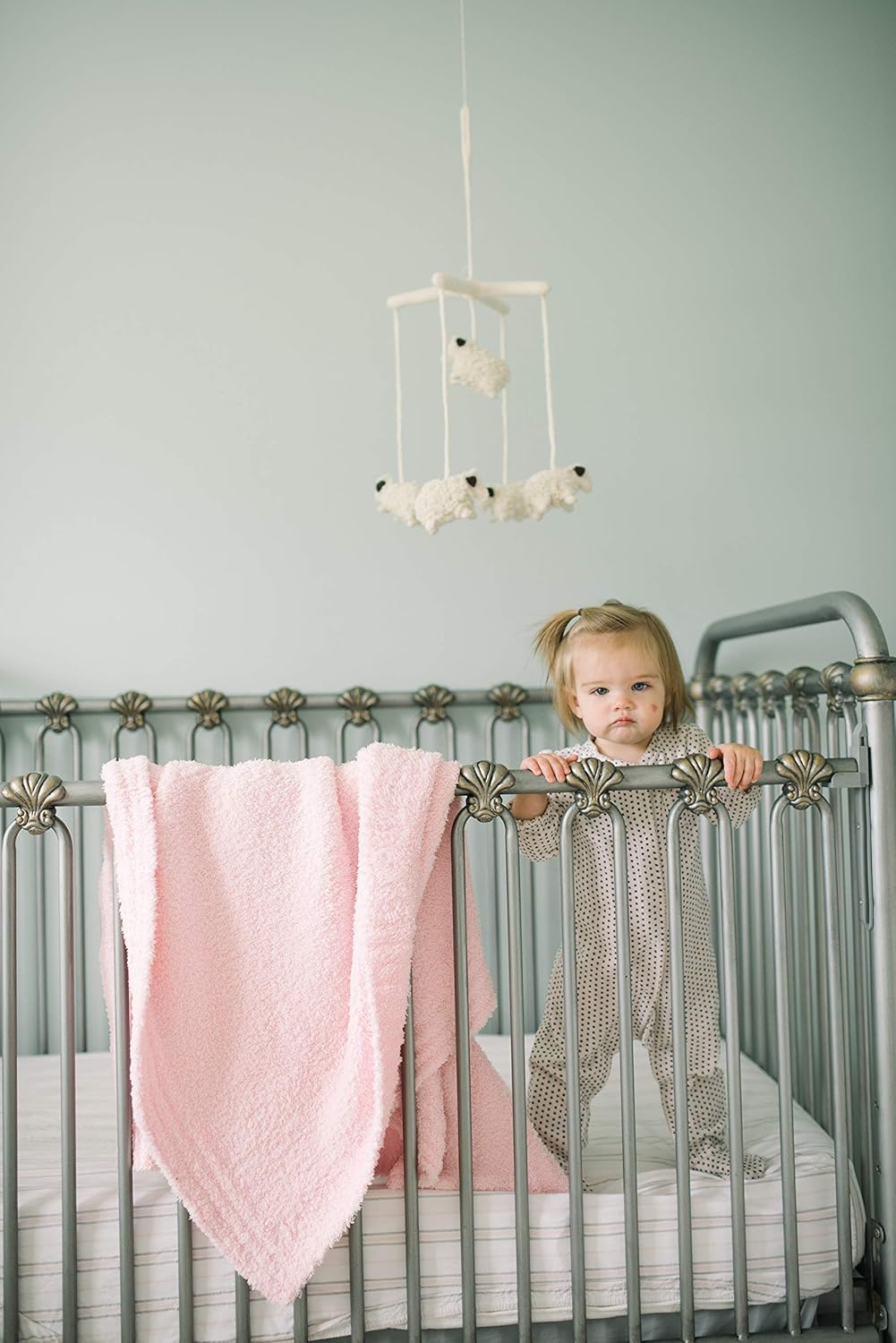 SARANONI Bamboni Luxury Baby Blanket | Plush Blanket for Infant Boys & Girls | Receiving Blanket 30” x 40” | Light Pink