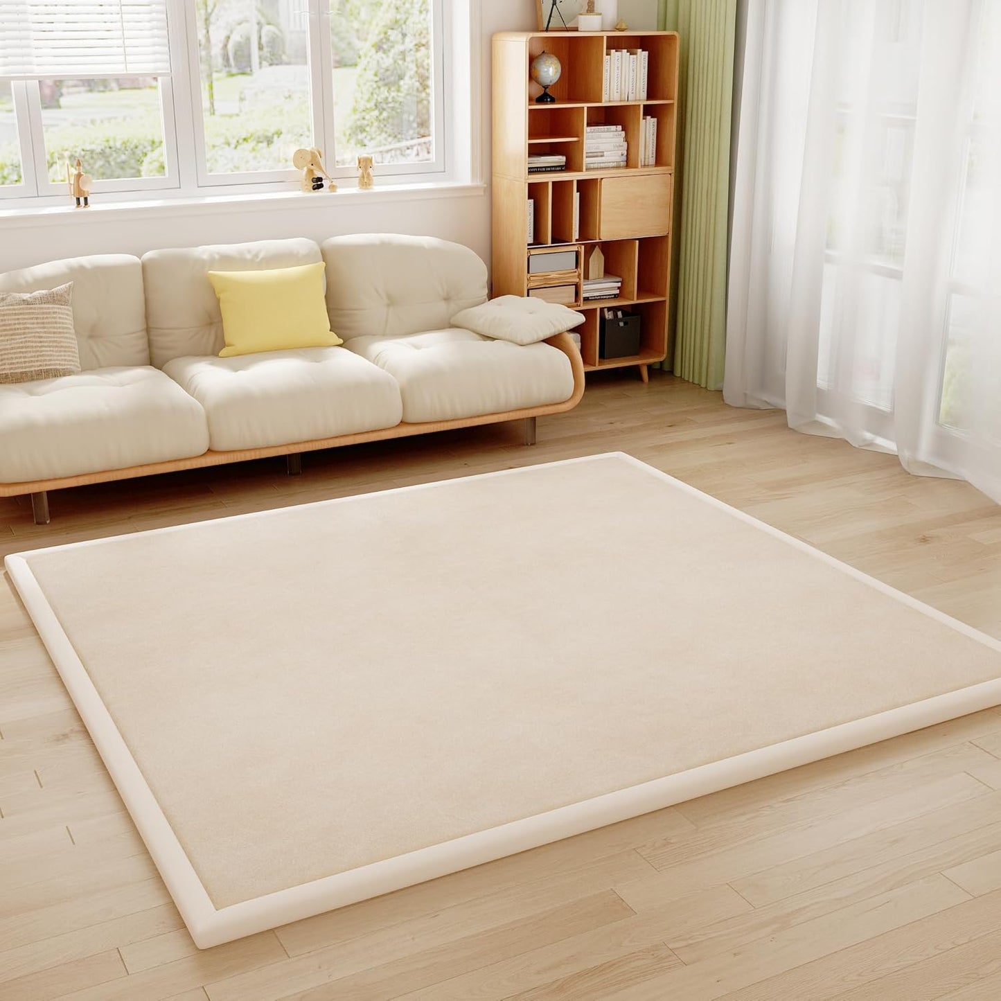 Baby Play Mat for Floor, 1.3'' Thick Memory Foam Tummy Time Mat - Super Soft Coral Velvet Nursery Rug with Non-Slip Backing, Crawling Rug for Toddlers/Infants, Yoga & Tatami Use, 59''x 79''