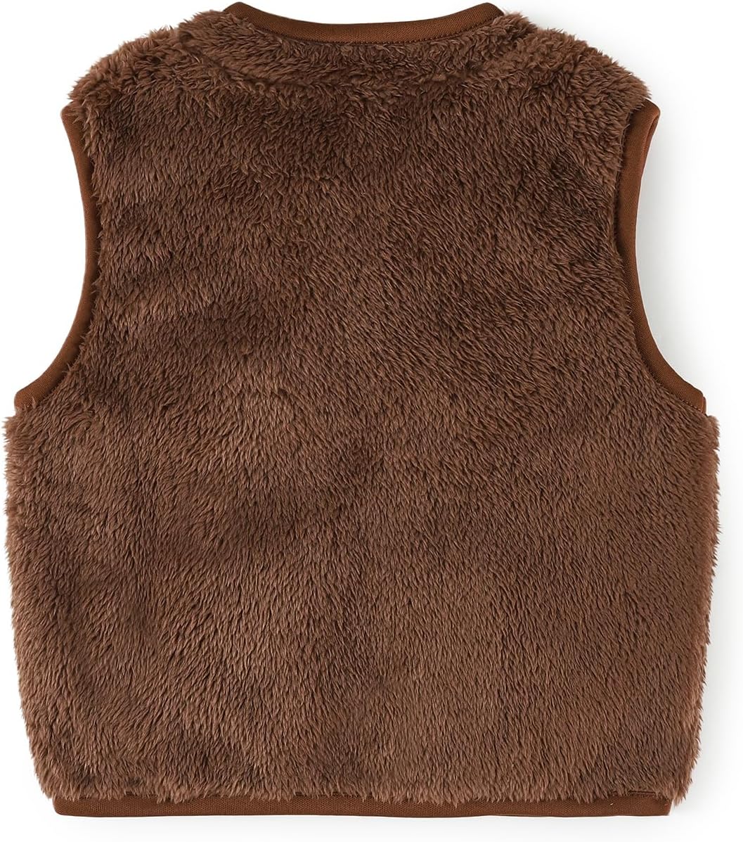 Baby Boys Girls Fleece Vest Zip Up Cute Bear Jackets Fuzzy Fall Winter Warm Clothes Newborn Outwear for Toddler Infant