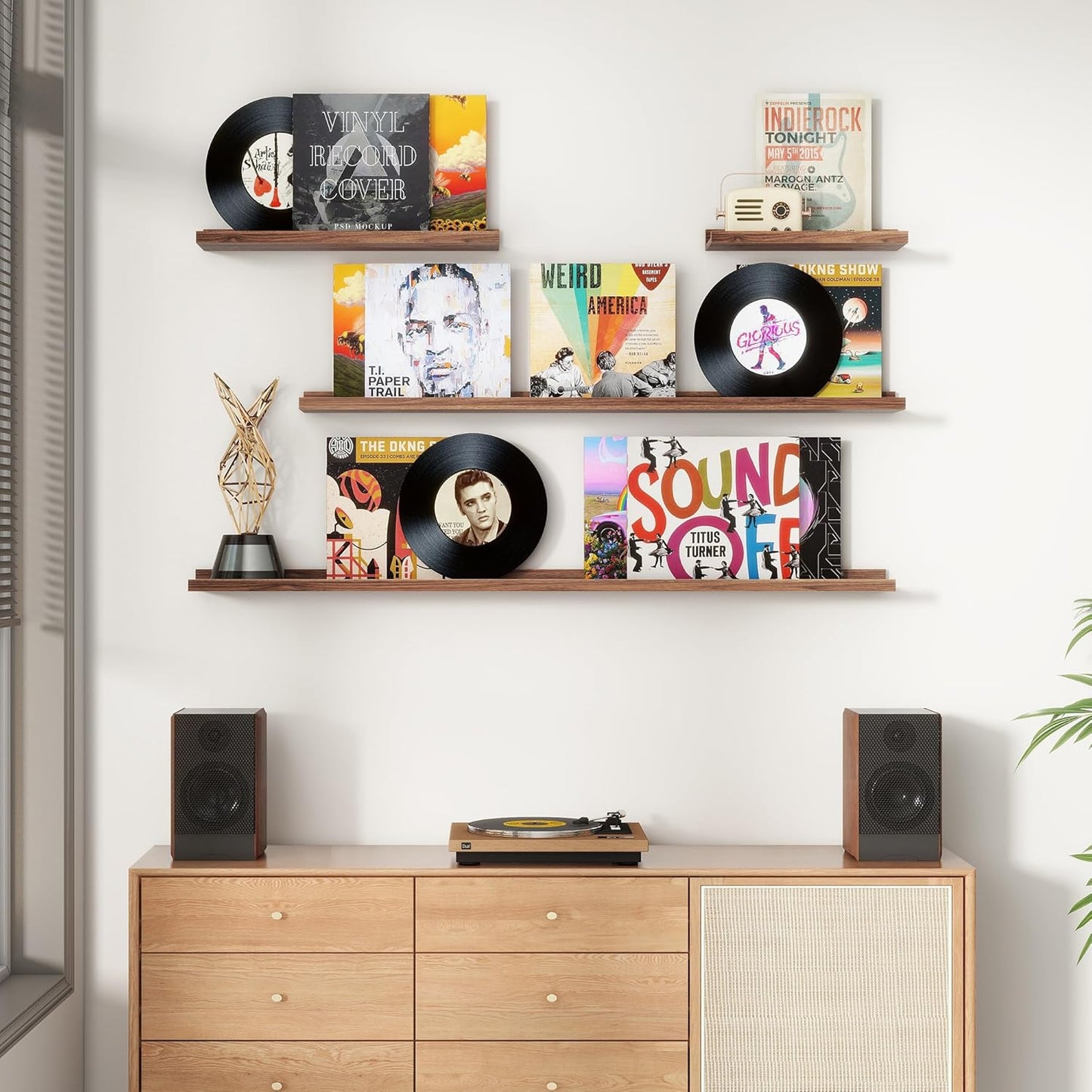 Floating Picture Ledge Shelves for Wall Set of 4, 56 Inch Wall Shelves with Lip Long Large Nursery Book Shelf for Toys Storage Kids Bookshelf Wall Mounted Living Room Bedroom Decor Frames