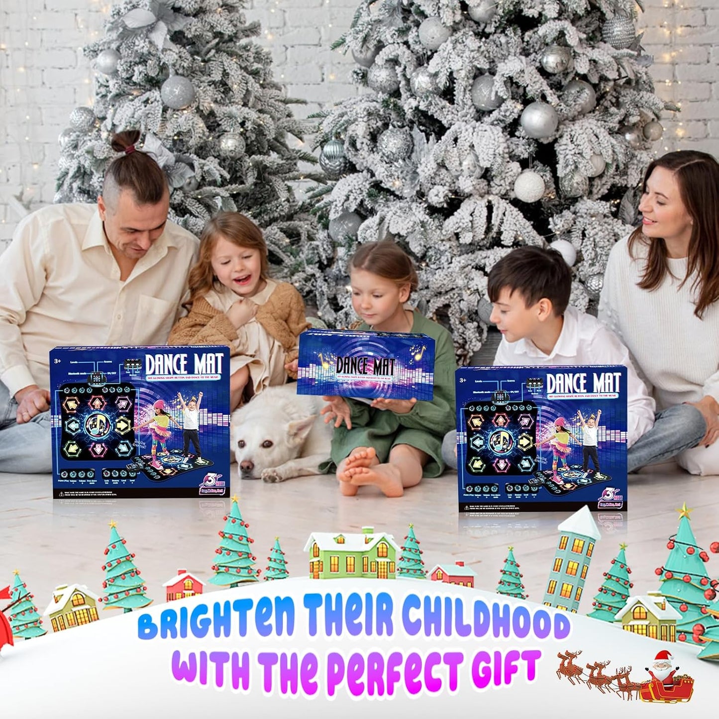 Dance Mat, 2025 Light Up 8-Button Dance Pad with Wireless Bluetooth, Upgraded Flowing Light Control System with Stands, Kids Toys Music Games Birthday for 3-12 Year Old Boys Girls